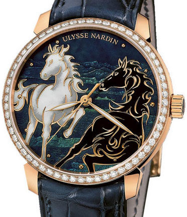(image for) Ulysse Nardin 8156-111B-2 / CHEVAL Classico Enamel Horse Diamond high quality watches